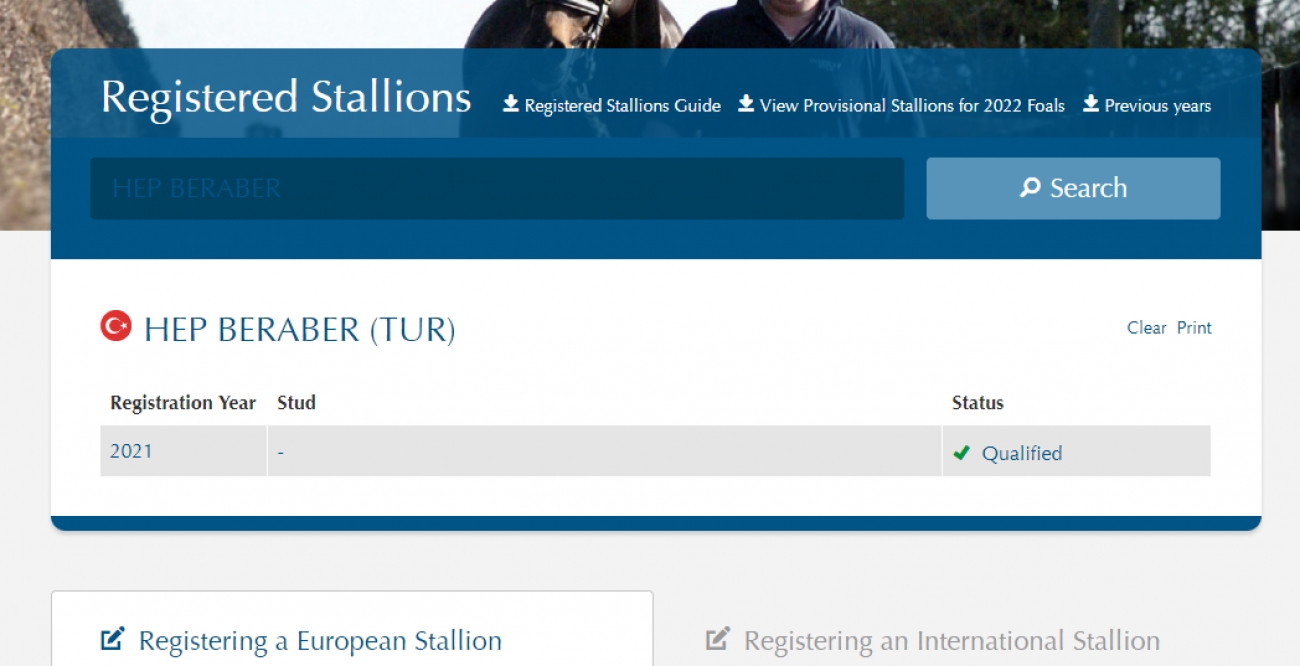 Kahraman Stud’a ait dört aygırımız European Stallion web sitesine kayıtları tamamlanmıştır.